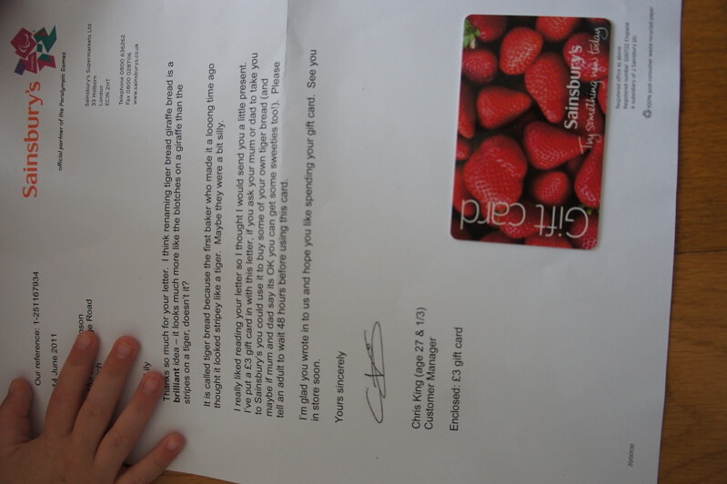 letter and the gift card